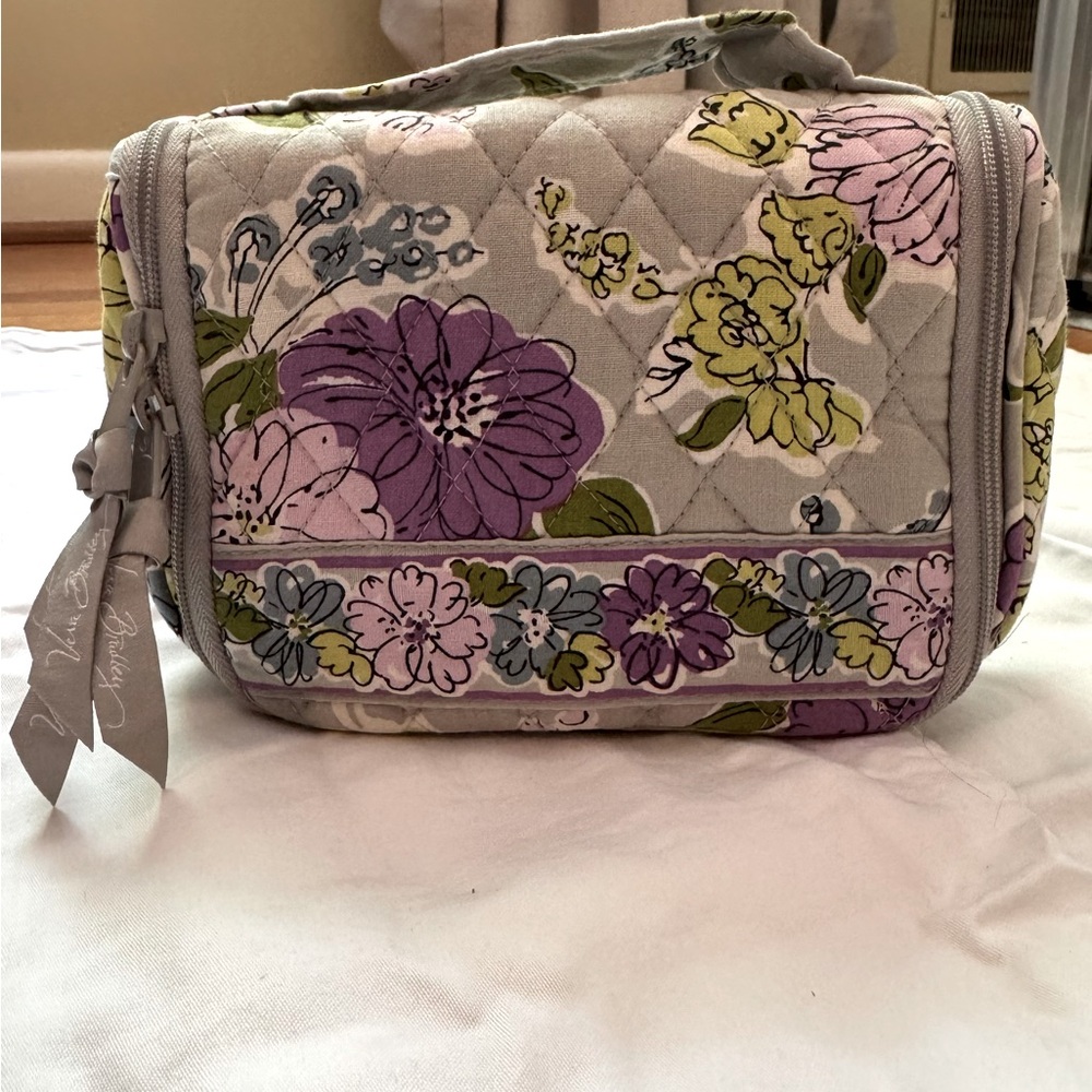 Vera Bradley Purple and Green Floral Cosmetic Bag
